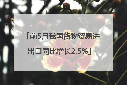 前5月我国货物贸易进出口同比增长2.5%