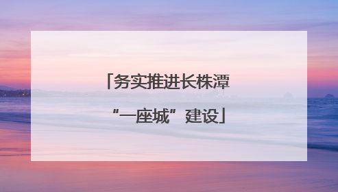 务实推进长株潭“一座城”建设