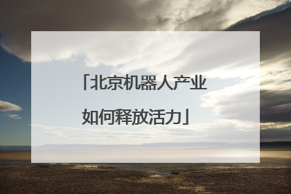 北京机器人产业如何释放活力