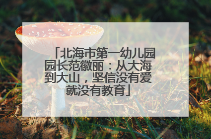 北海市第一幼儿园园长范徽丽：从大海到大山，坚信没有爱就没有教育