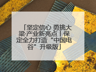 坚定信心 勇挑大梁·产业新亮点丨保定全力打造“中国电谷”升级版