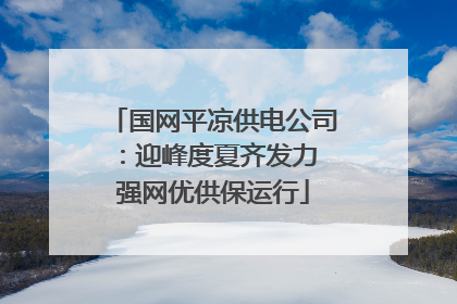 国网平凉供电公司：迎峰度夏齐发力 强网优供保运行