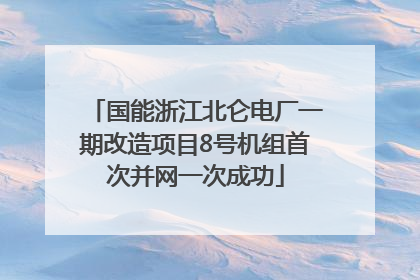 国能浙江北仑电厂一期改造项目8号机组首次并网一次成功