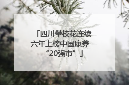 四川攀枝花连续六年上榜中国康养“20强市”