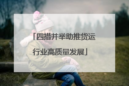 四措并举助推货运行业高质量发展