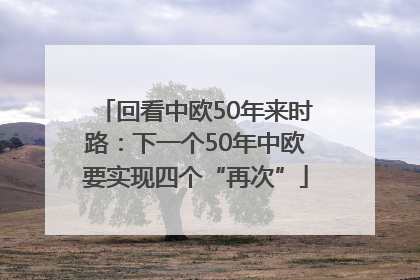 回看中欧50年来时路：下一个50年中欧要实现四个“再次”