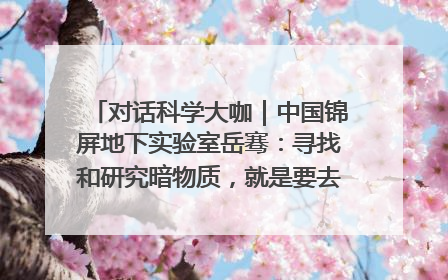 对话科学大咖｜中国锦屏地下实验室岳骞：寻找和研究暗物质，就是要去突破人类的认知边界