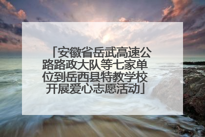 安徽省岳武高速公路路政大队等七家单位到岳西县特教学校开展爱心志愿活动