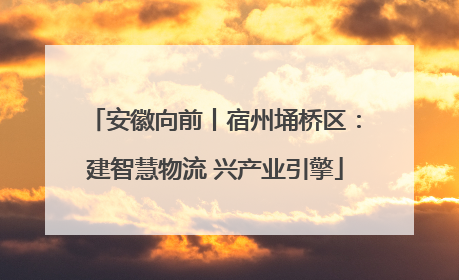 安徽向前丨宿州埇桥区：建智慧物流 兴产业引擎