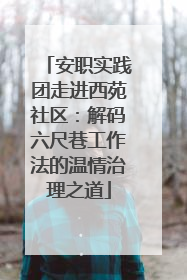 安职实践团走进西苑社区：解码六尺巷工作法的温情治理之道
