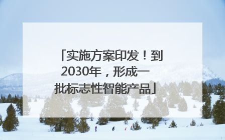 实施方案印发！到2030年，形成一批标志性智能产品