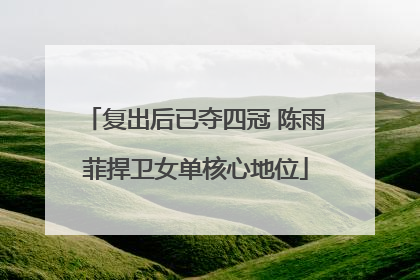 复出后已夺四冠 陈雨菲捍卫女单核心地位