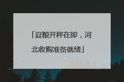 夏粮开秤在即，河北收购准备就绪
