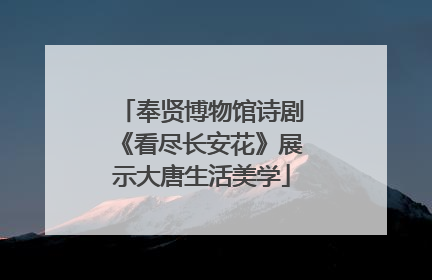 奉贤博物馆诗剧《看尽长安花》展示大唐生活美学