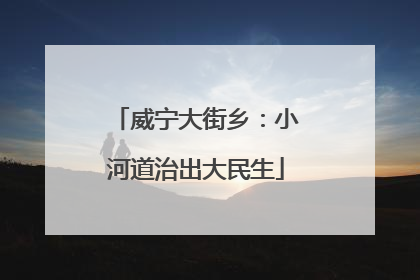 威宁大街乡：小河道治出大民生