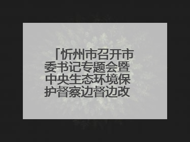 忻州市召开市委书记专题会暨中央生态环境保护督察边督边改工作推进会