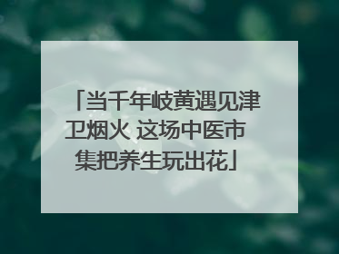 当千年岐黄遇见津卫烟火 这场中医市集把养生玩出花