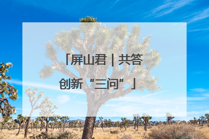 屏山君｜共答创新“三问”