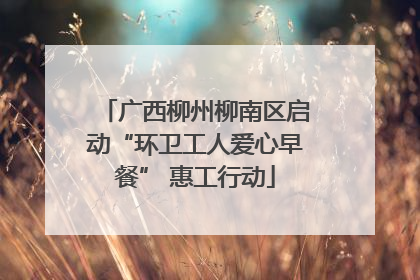 广西柳州柳南区启动“环卫工人爱心早餐” 惠工行动