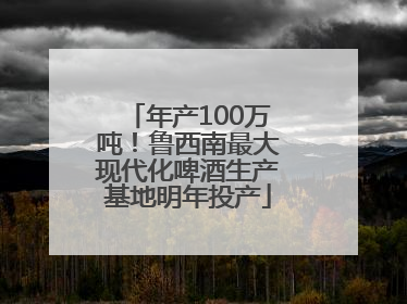 年产100万吨！鲁西南最大现代化啤酒生产基地明年投产