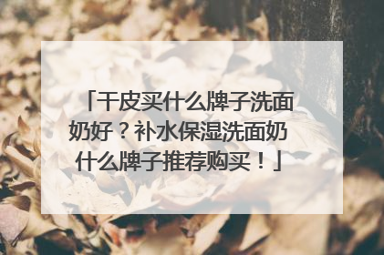 干皮买什么牌子洗面奶好？补水保湿洗面奶什么牌子推荐购买！