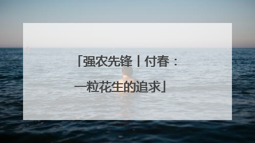 强农先锋丨付春：一粒花生的追求