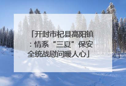 开封市杞县高阳镇：情系“三夏”保安全统战慰问暖人心