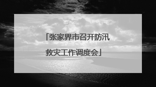 张家界市召开防汛救灾工作调度会