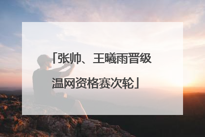张帅、王曦雨晋级温网资格赛次轮
