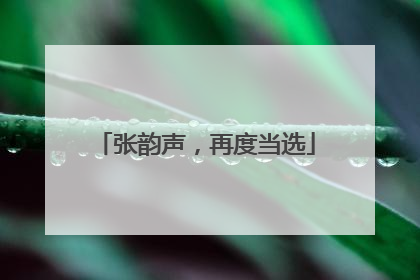 张韵声，再度当选