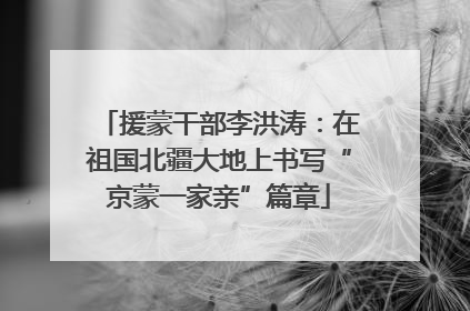 援蒙干部李洪涛：在祖国北疆大地上书写“京蒙一家亲”篇章