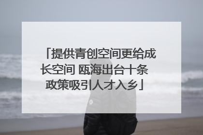 提供青创空间更给成长空间 瓯海出台十条政策吸引人才入乡