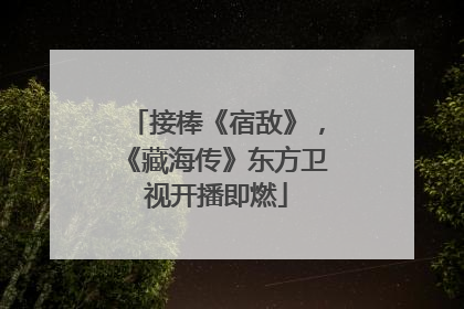 接棒《宿敌》，《藏海传》东方卫视开播即燃