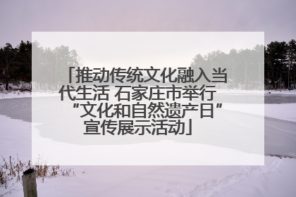 推动传统文化融入当代生活 石家庄市举行“文化和自然遗产日”宣传展示活动
