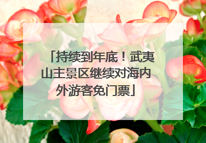 持续到年底！武夷山主景区继续对海内外游客免门票