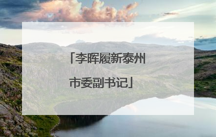 李晖履新泰州市委副书记