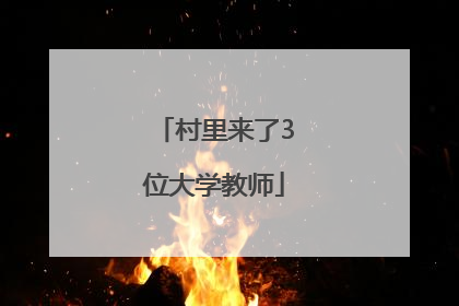 村里来了3位大学教师