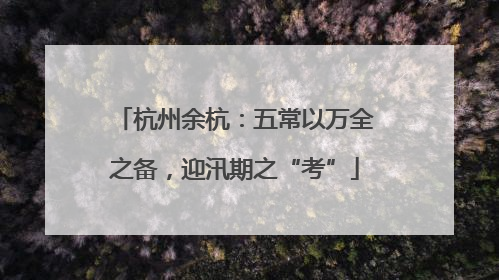 杭州余杭：五常以万全之备，迎汛期之“考”