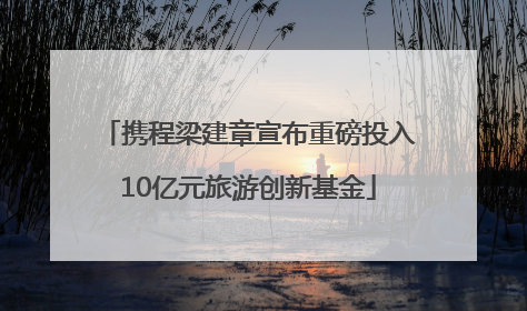 携程梁建章宣布重磅投入10亿元旅游创新基金
