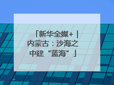 新华全媒+｜内蒙古：沙海之中建“蓝海”
