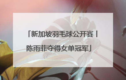新加坡羽毛球公开赛丨陈雨菲夺得女单冠军
