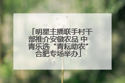明星主播联手村干部推介安徽农品 中青乐选“青耘助农”合肥专场举办