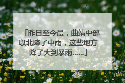 昨日至今晨，曲靖中部以北降了中雨，这些地方降了大到暴雨……