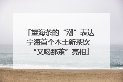 望海茶的“潮”表达 宁海首个本土新茶饮“又喝那茶”亮相
