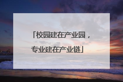 校园建在产业园，专业建在产业链