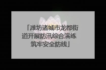潍坊诸城市龙都街道开展防汛综合演练 筑牢安全防线