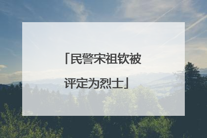 民警宋祖钦被评定为烈士