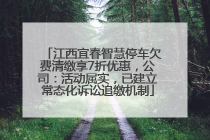 江西宜春智慧停车欠费清缴享7折优惠，公司：活动属实，已建立常态化诉讼追缴机制