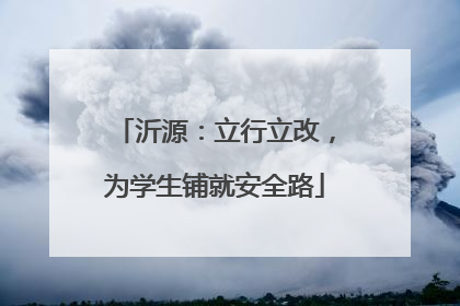 沂源：立行立改，为学生铺就安全路