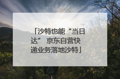 沙特也能“当日达” 京东自营快递业务落地沙特